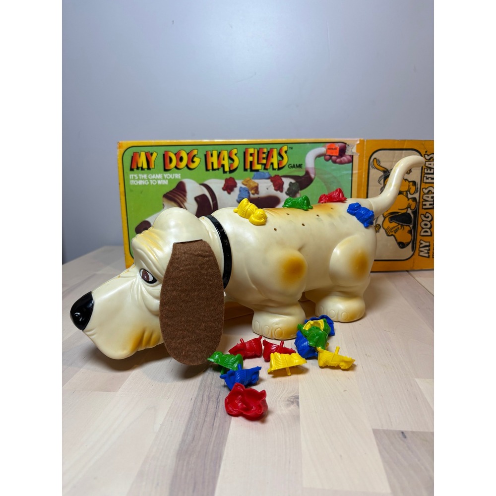 Vintage 1979 Ideal My Dog Has Fleas Board Game Itchy the Dog Complete